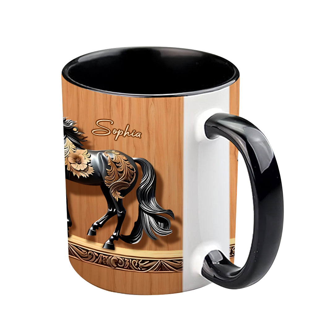 Black Horse - Personalized Horse Accent Mug