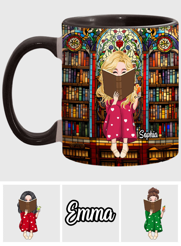 Einfach ein Mädchen, das Bücher liebt – personalisierte Tasse mit Buchmotiv