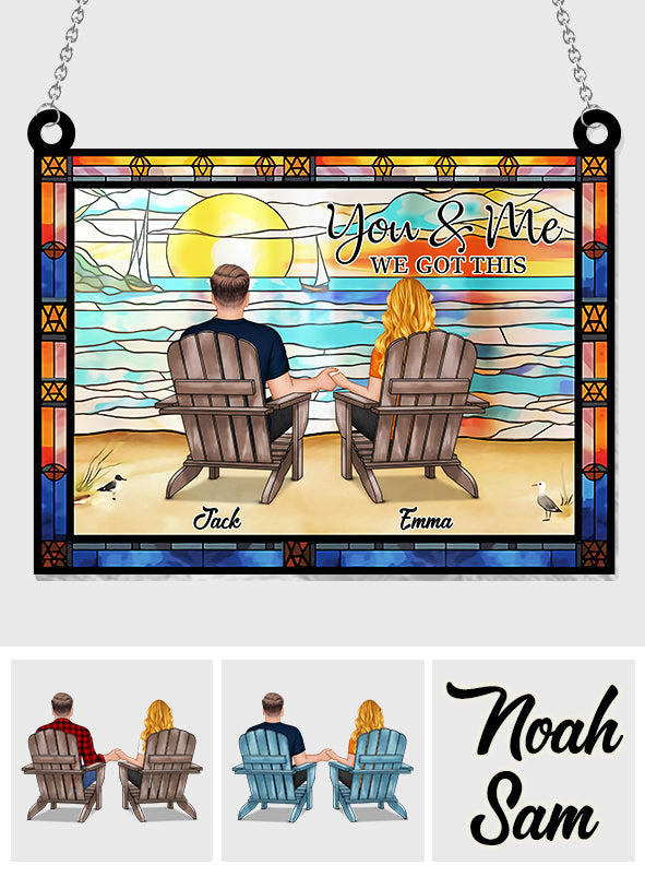 Du und ich, wir schaffen das – Personalisierter Sonnenfänger für Paare zum Aufhängen am Fenster 
