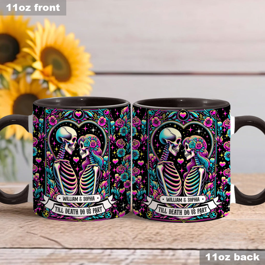 Bis dass der Tod uns scheidet – Personalisierte Tasse mit Totenkopf-Akzent