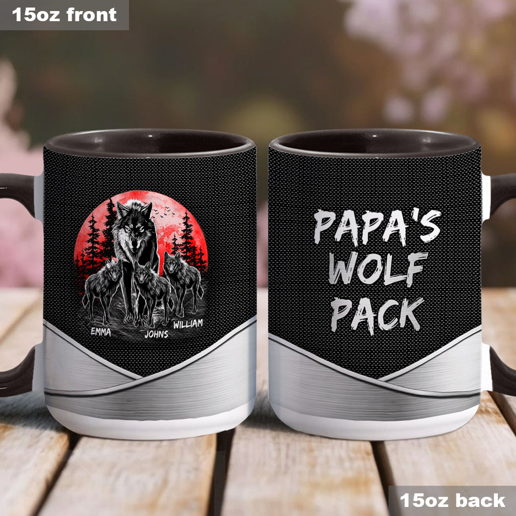 Papa Wolf - Personalized Grandpa Accent Mug