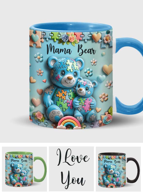 Mama Bär – Personalisierte Tasse mit Akzent für Autismus-Bewusstsein