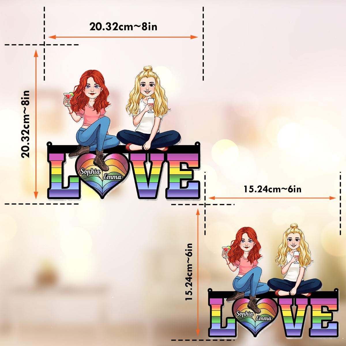 Liebe – Personalisierter LGBT-Unterstützungs-Fensterhänger-Sonnenfänger 