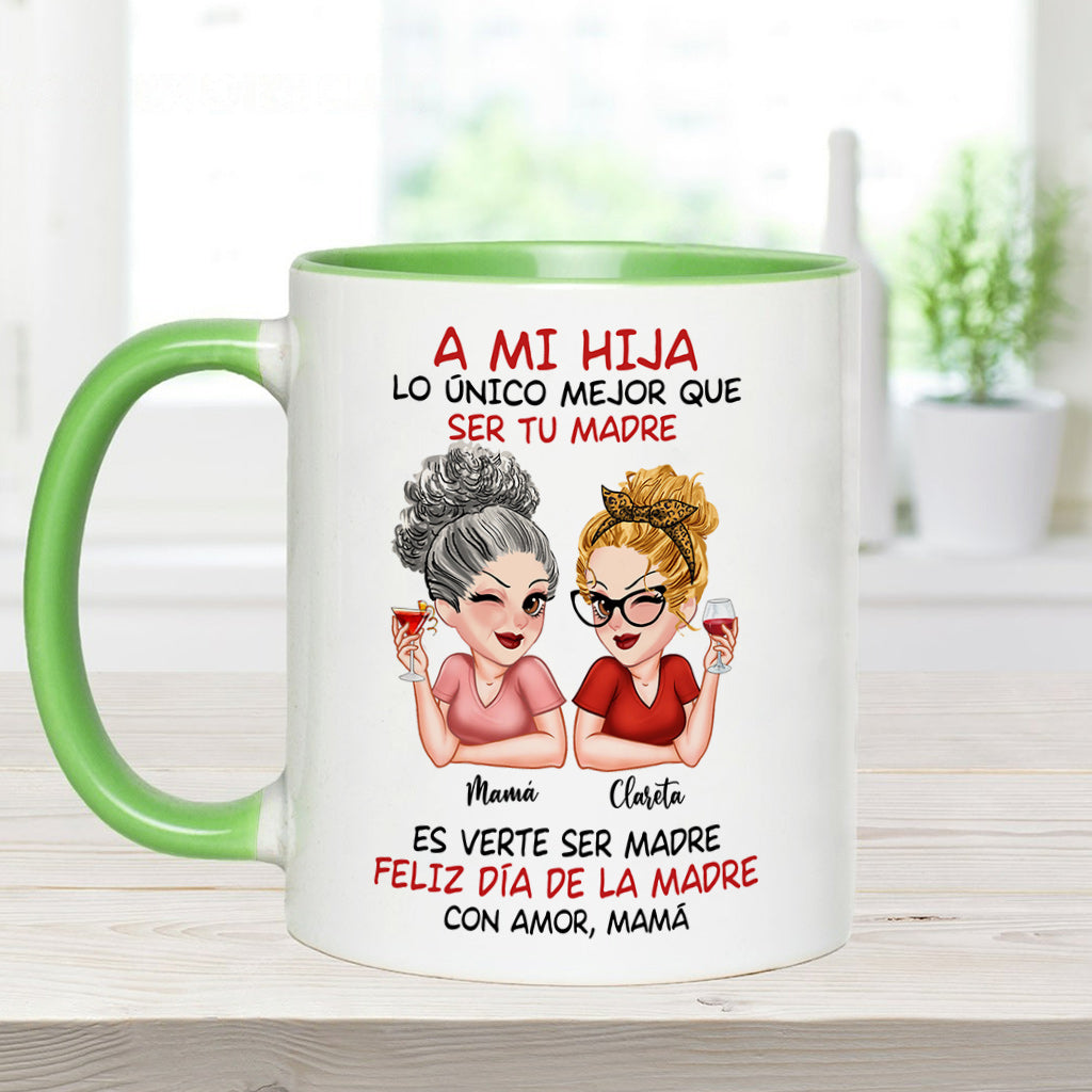 A Mi Hija - Personalisierte Tasse mit Muttermotiv