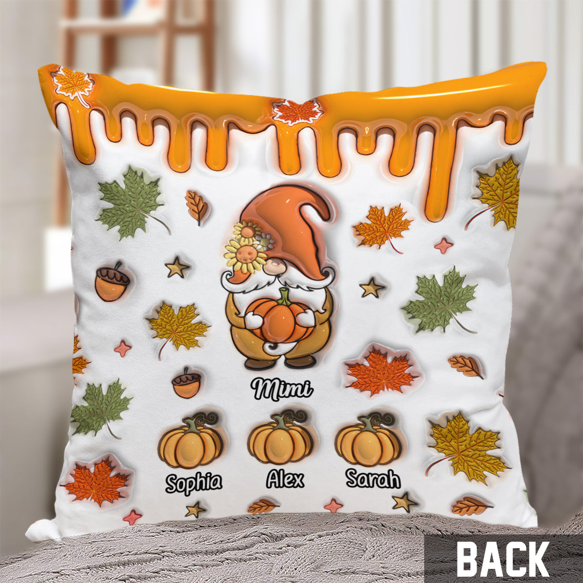 Grandma's Little Pumpkins - Personalized Grandma Throw Pillow