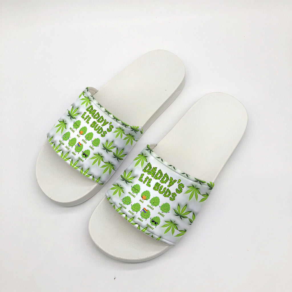 Daddy's Lil Buds – Personalisierte Weed-Sandalen (beliebiger Titel)