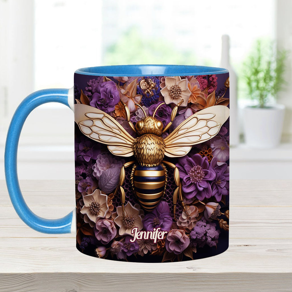 Bee Happy Golden Bee - Personalisierte Tasse mit Bienenmotiv