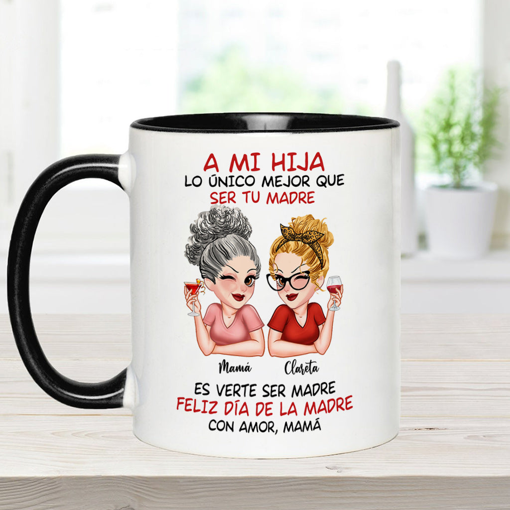 A Mi Hija - Personalisierte Tasse mit Muttermotiv