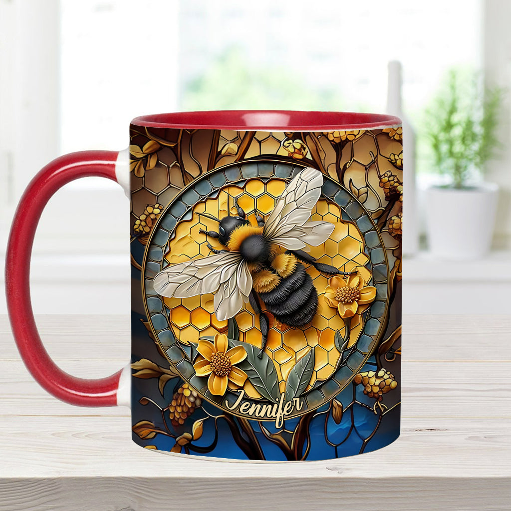 Honeycomb - Personalized Bee Accent Mug