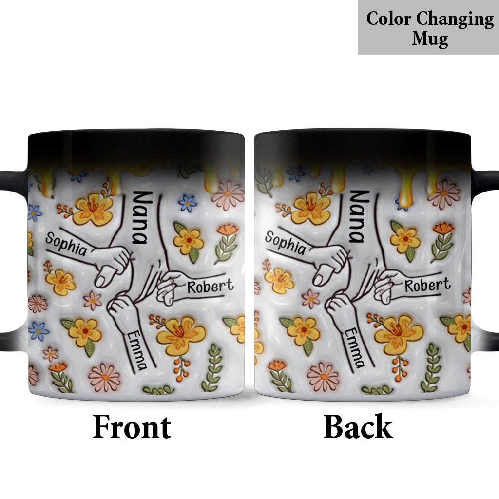 Du hältst unsere Hand – personalisierte Muttertasse