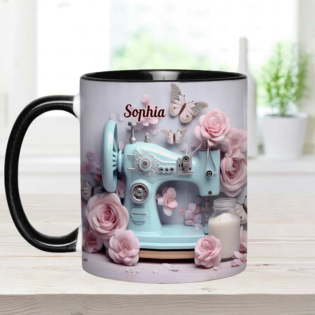 Nähmaschine - Personalisierte Tasse mit Nähmotiv