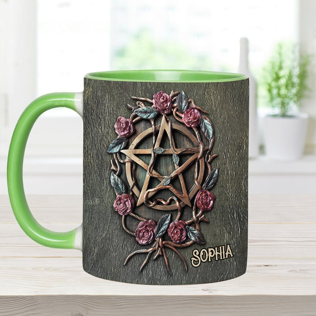 Mystical Witch Ancient Roses - Personalized Witch Accent Mug
