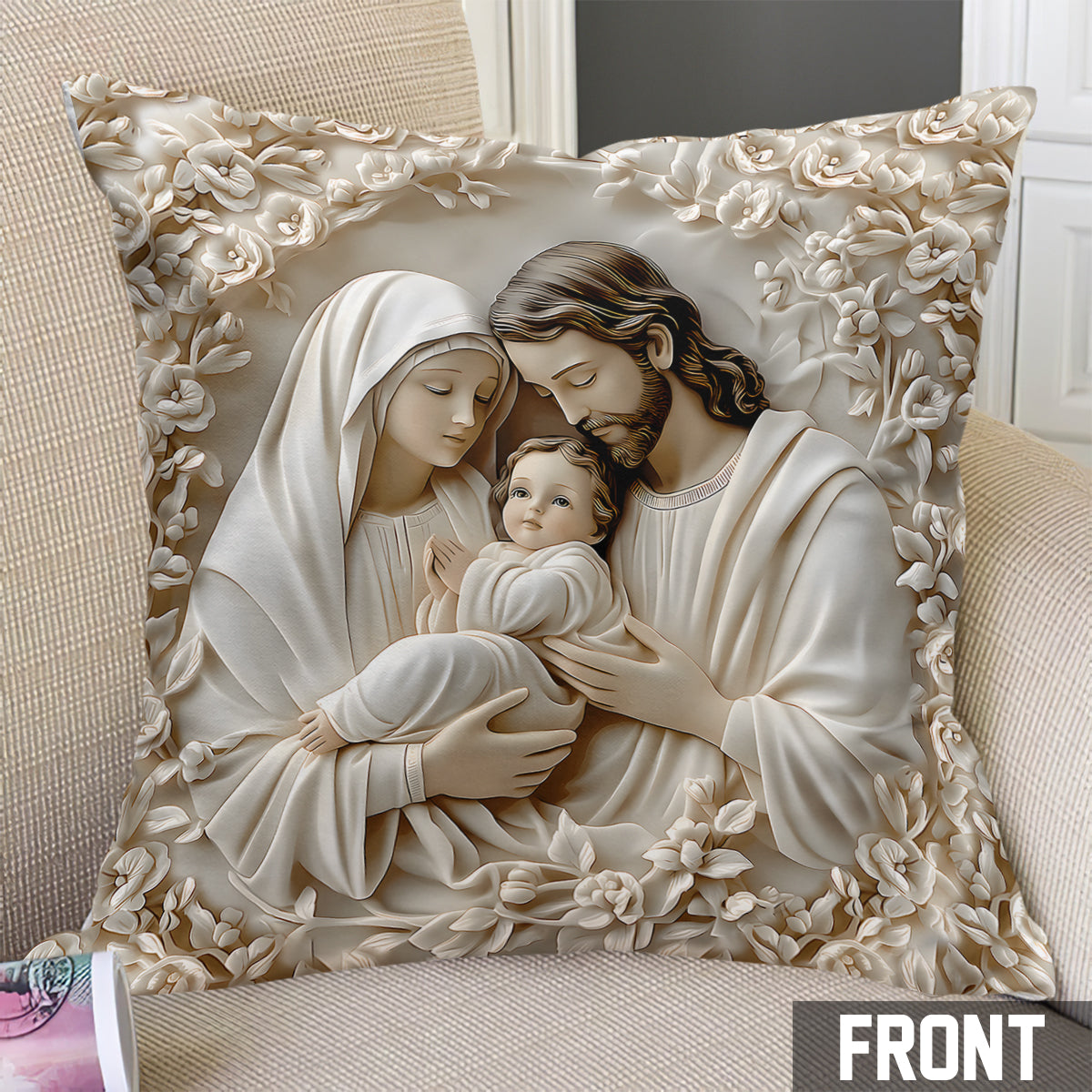 The Holy Family - Christian Throw Pillow