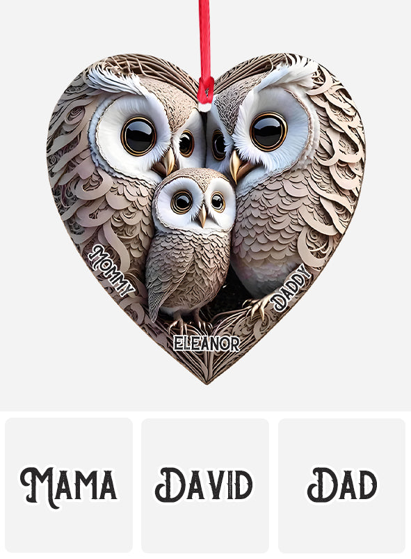 1st Christmas Owl Family - Personalized Kid Ornament