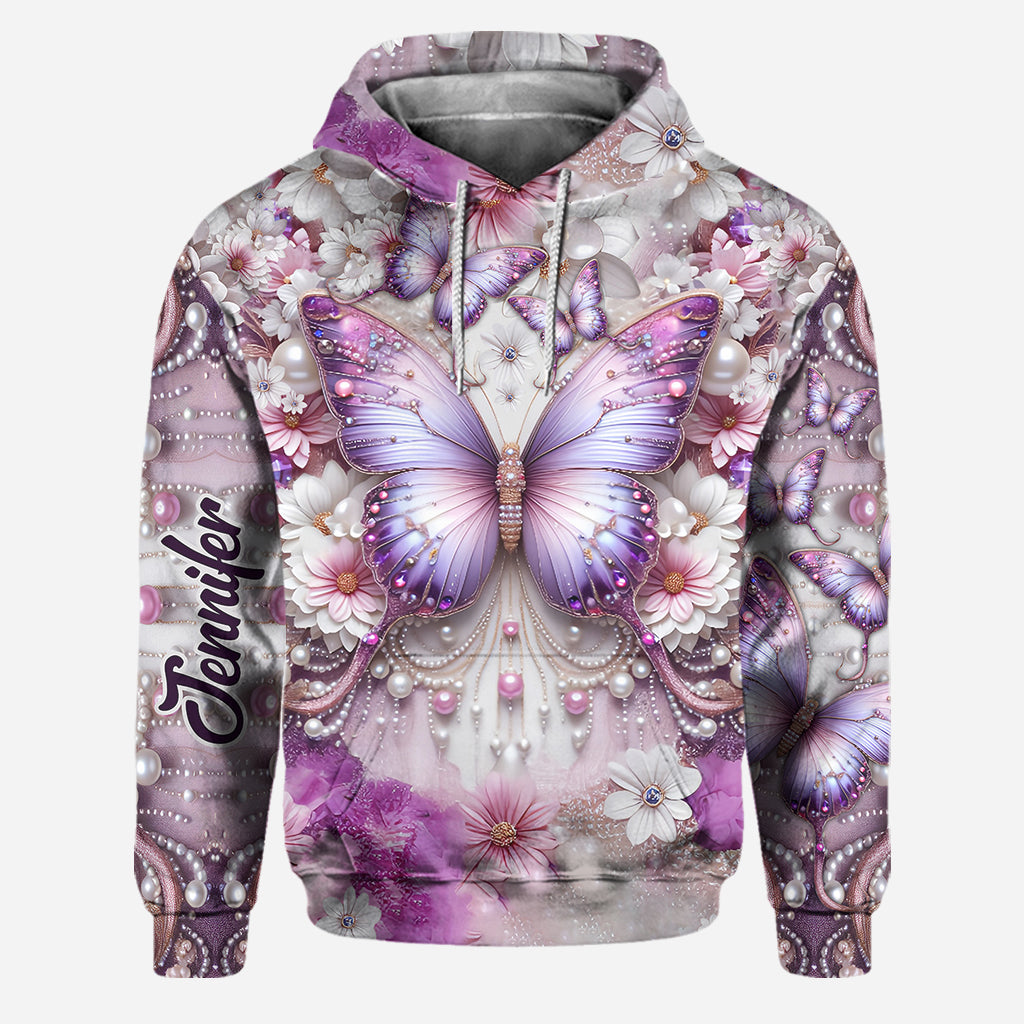 Purple Butterflies - Personalized Butterfly Hoodie and Leggings