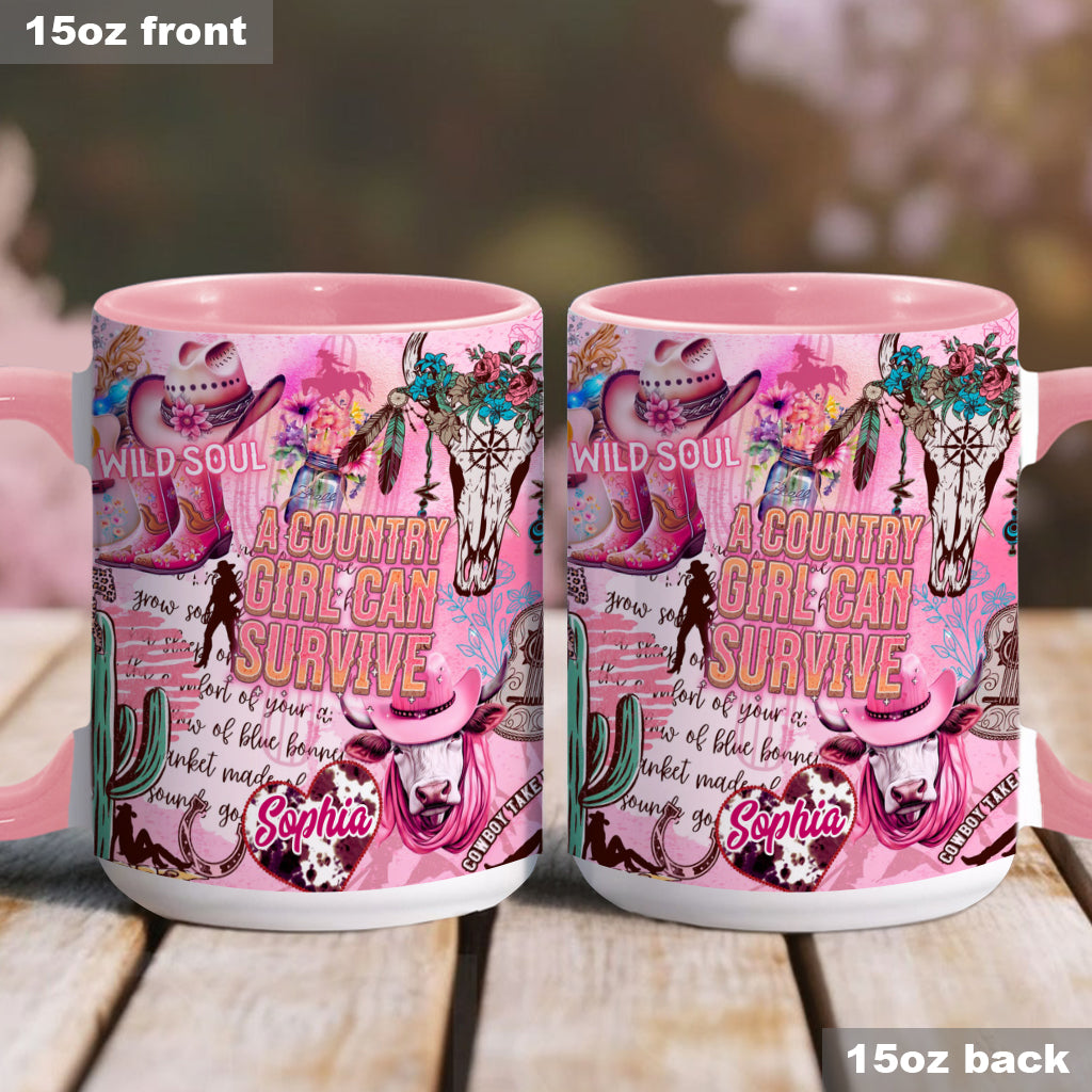 Ein Landmädchen kann überleben – Personalisierte Tasse mit ländlichem Akzent