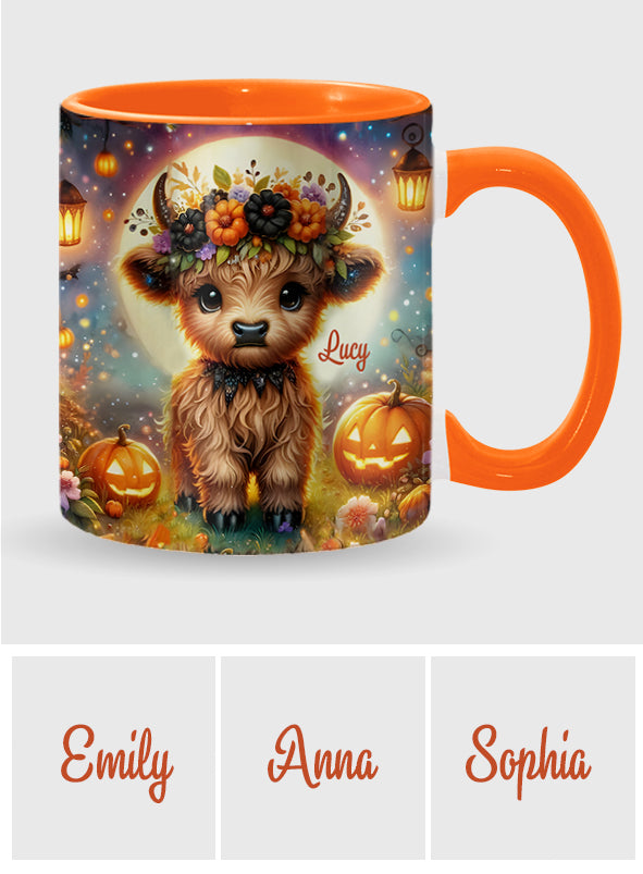 Halloween-Hochlandkuh - Personalisierter Akzentbecher