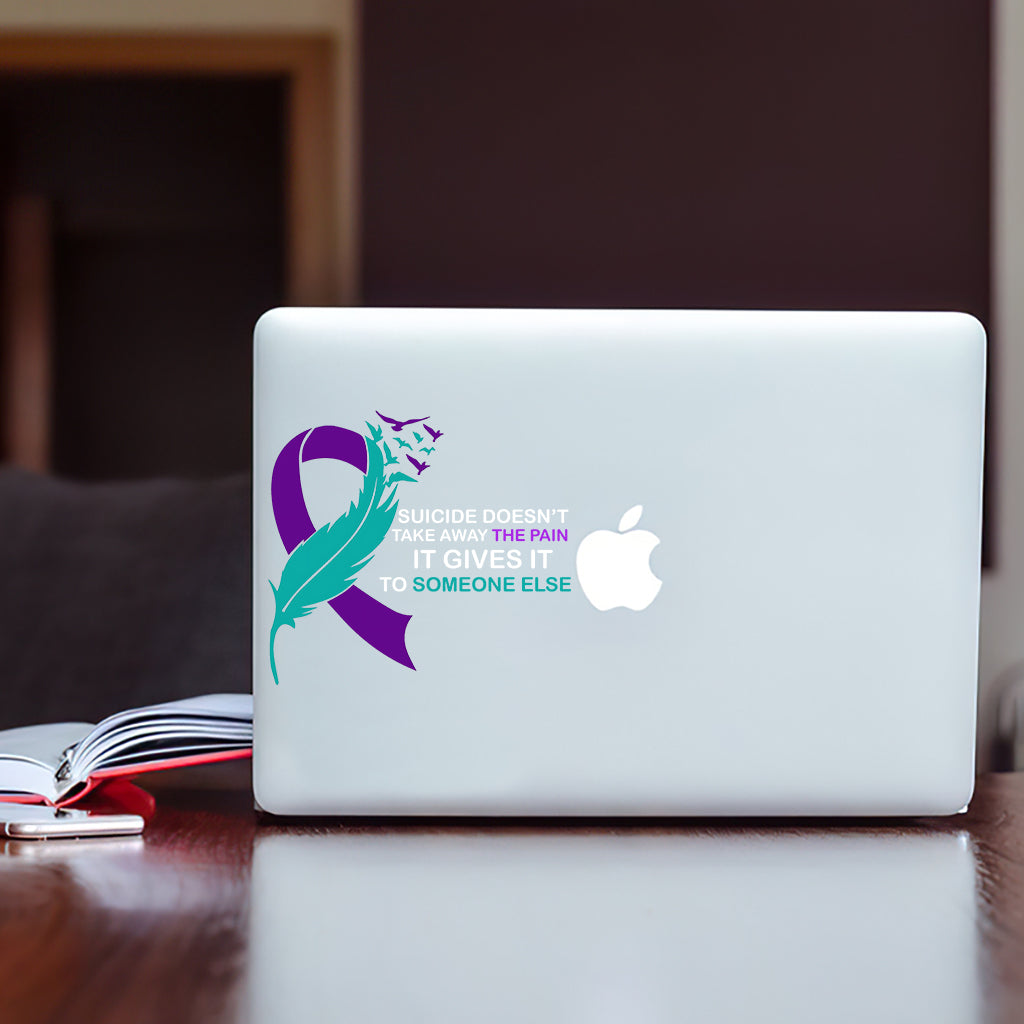 Suizid lindert nicht den Schmerz – Aufkleber zur Suizidprävention (Vollversion)
