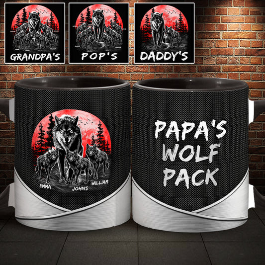 Papa Wolf – Personalisierte Tasse mit Opa-Akzent