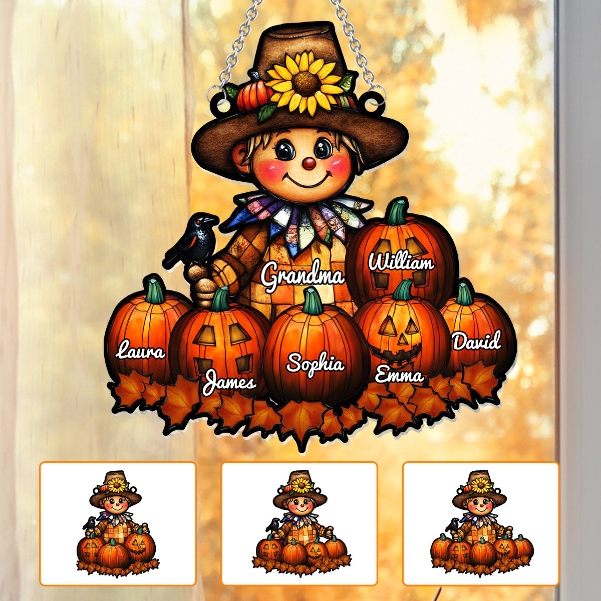 Oma Herbst - Personalisierter Oma-Fensterhänger-Sonnenfänger 