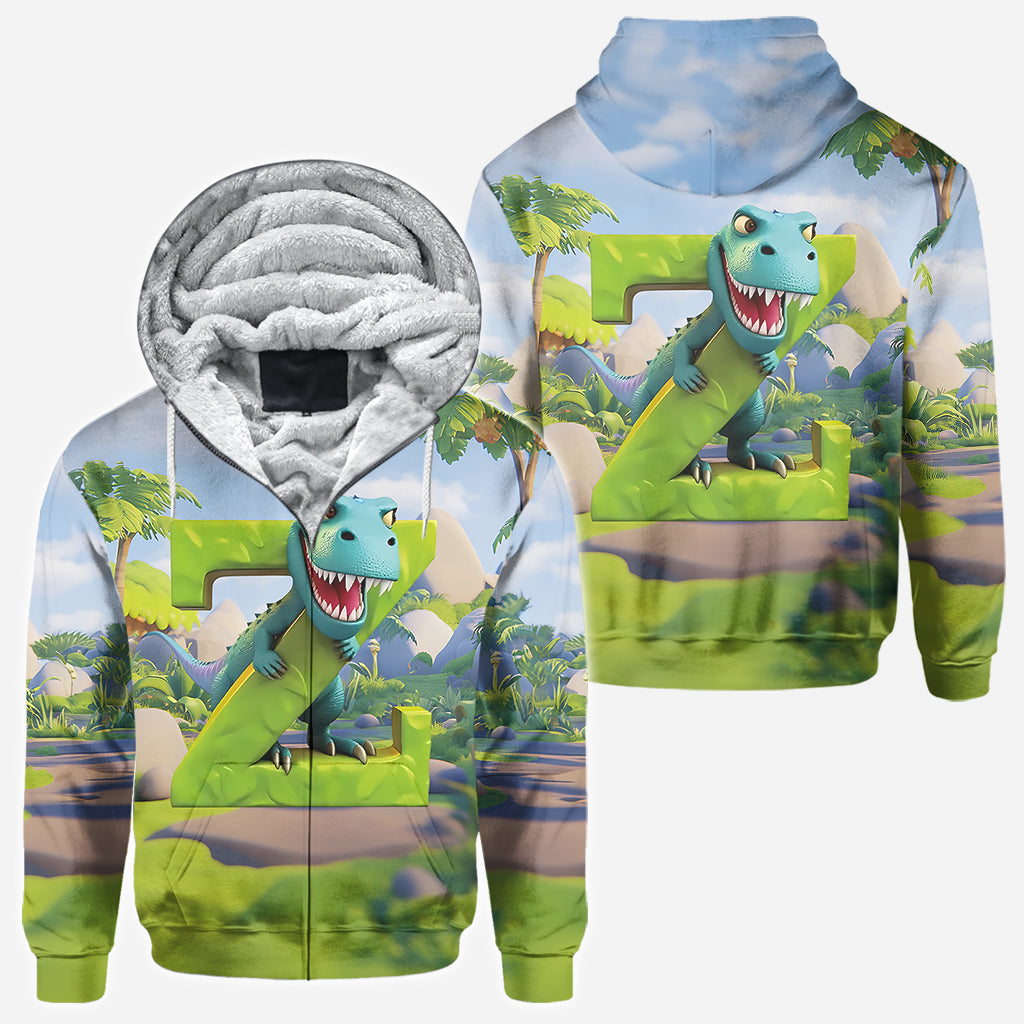 Dinosaurier-Alphabet - Personalisiertes Kinder-T-Shirt