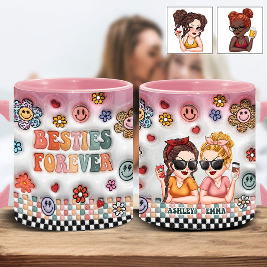 Besties Forever Floral - Personalisierte Bestie-Tasse