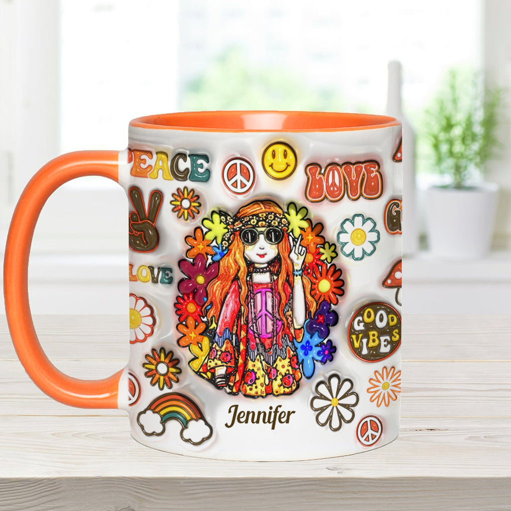 Personalisierte Hippie-Tasse für Frauen: Alte Hippies sterben nicht und verwandeln sich in verrückte Omas