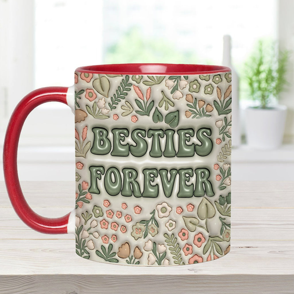 Besties Forever Floral - Personalisierte Bestie-Tasse
