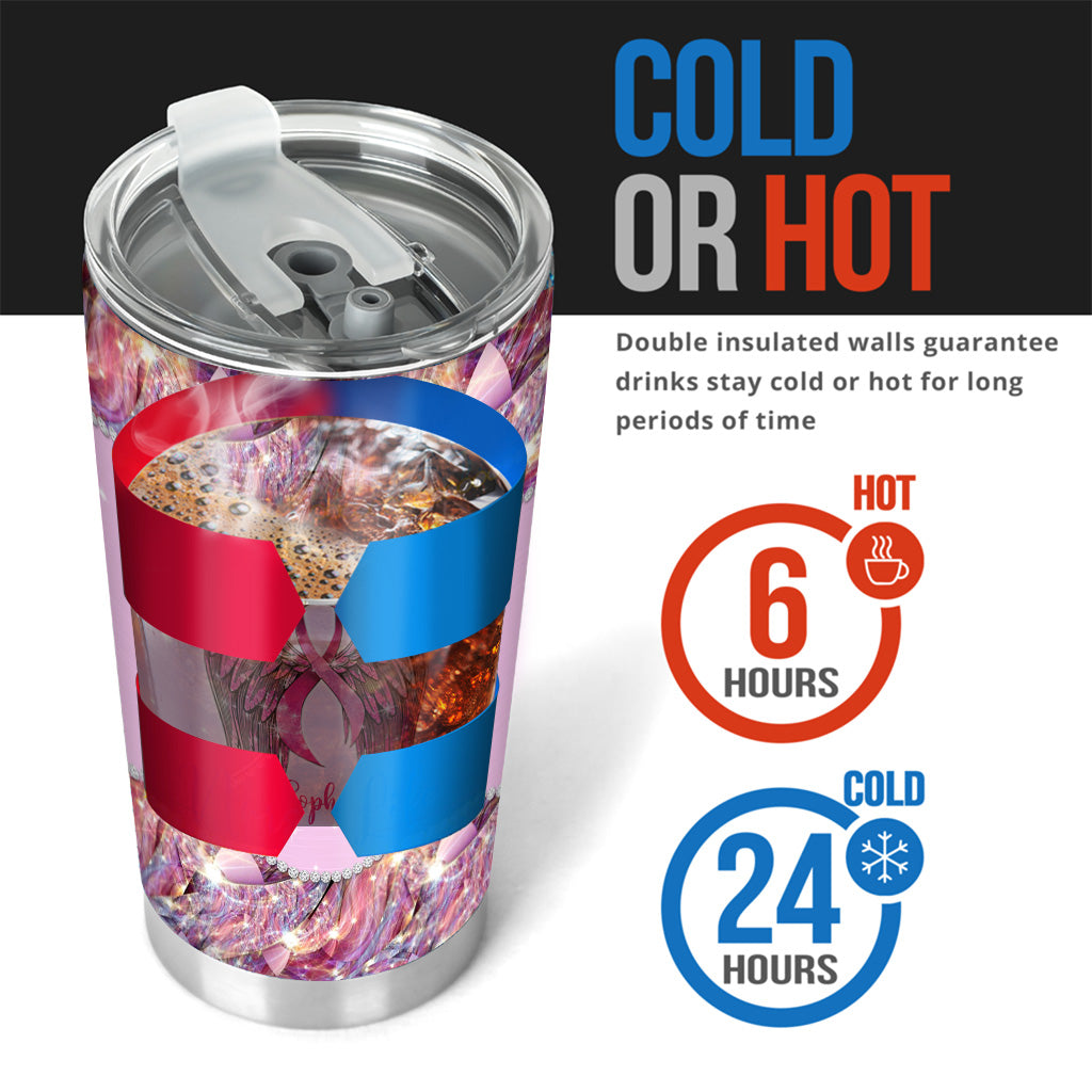 Spread The Hope Find The Cure - Personalized Breast Cancer Awareness Tumbler