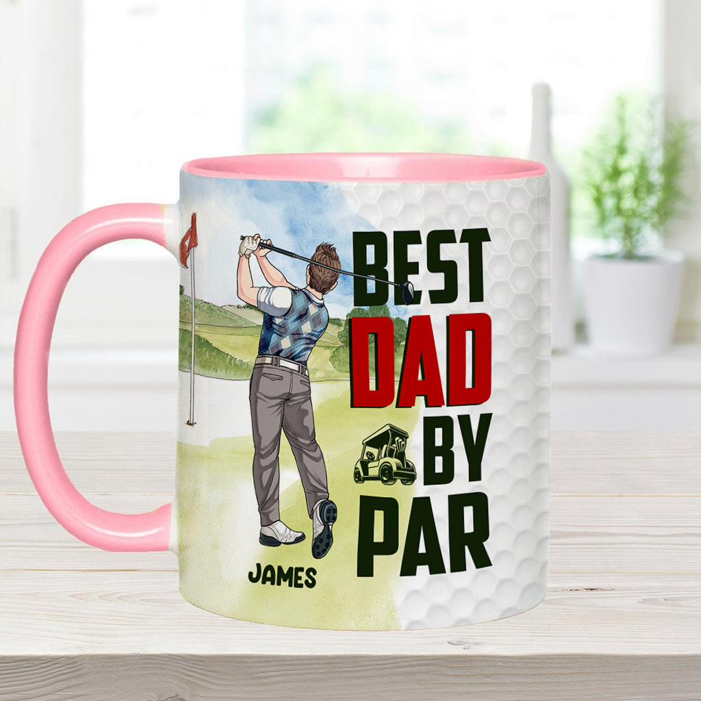 Bester Papa von Par - Personalisierter Golf-Akzentbecher