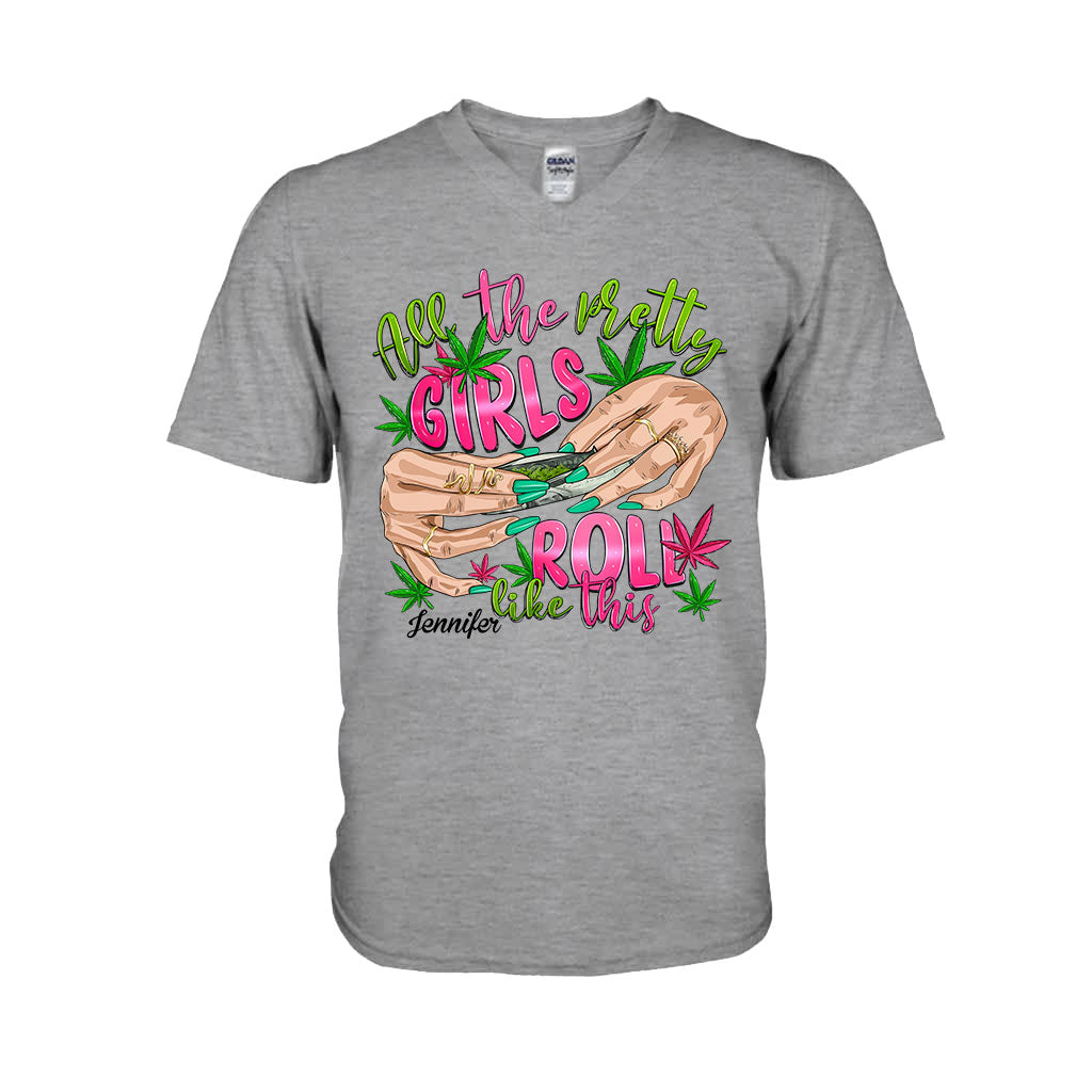 So rollen alle hübschen Mädchen – personalisiertes Weed-T-Shirt und Hoodie