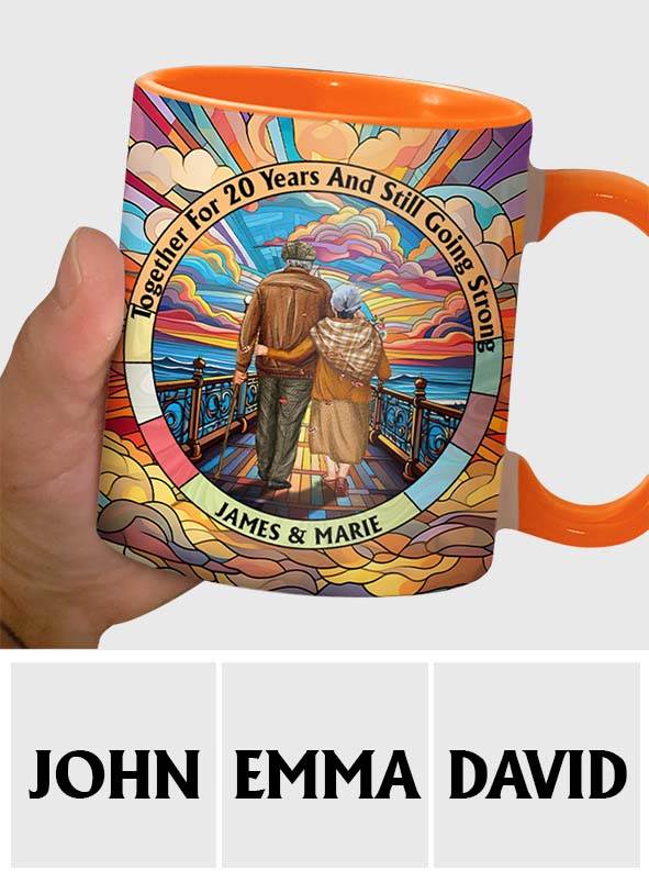 Immer noch glücklich – personalisierte Tasse für Paare