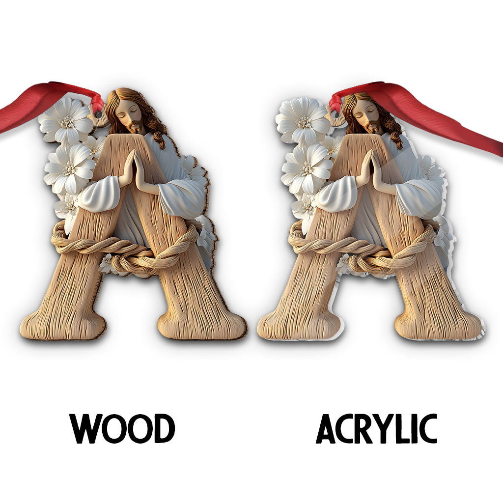 Stechpalmen-Buchstabenornament – ​​Personalisierter christlicher Schmuck