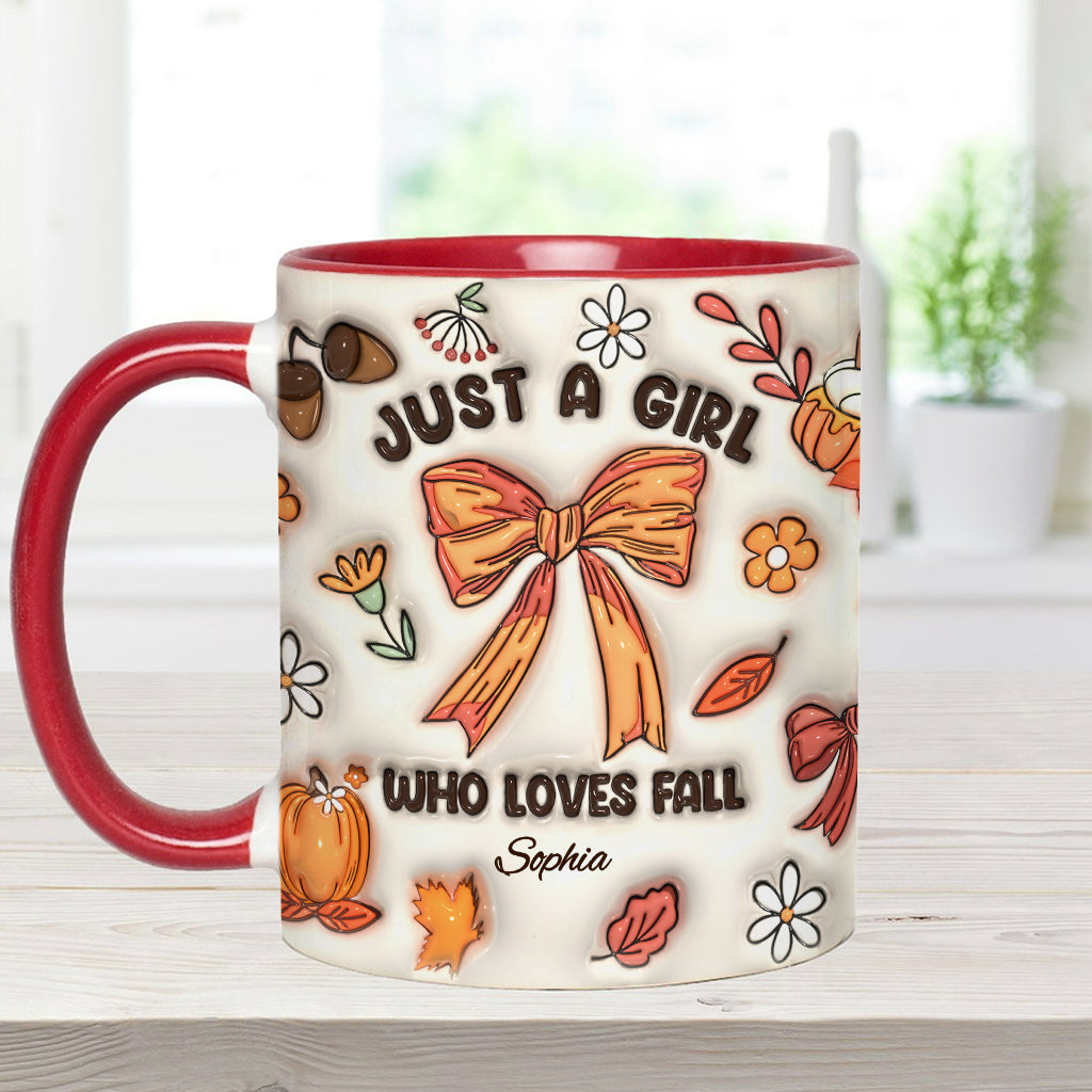 Just A Girl Who Loves Fall - Personalized Autumn Accent Mug