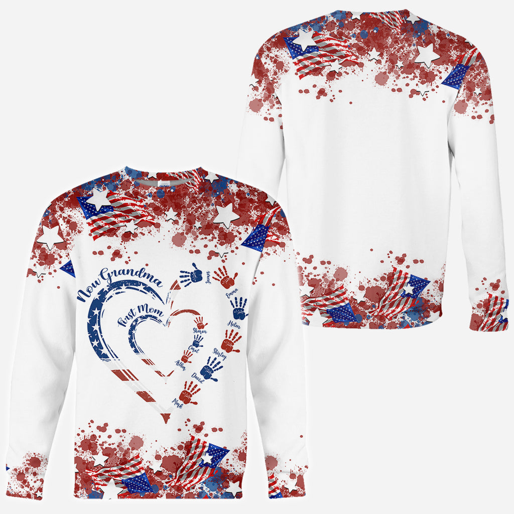 First Mom Now Grandpa - Personalized Grandma All Over Shirt