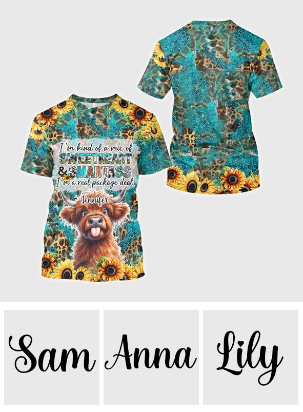 Freches Hochlandrind - Personalisiertes Allover-Shirt