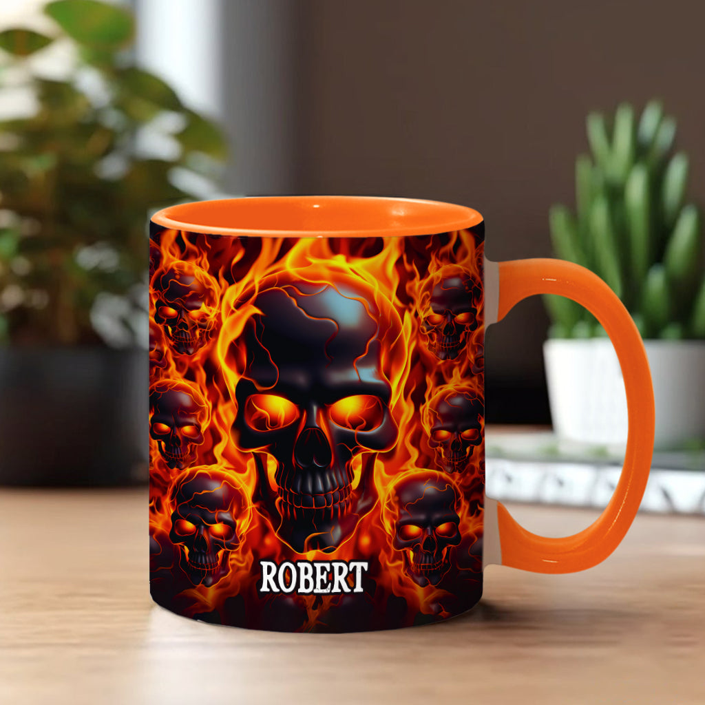 Brennender Totenkopf – Personalisierte Tasse mit Totenkopf-Akzent