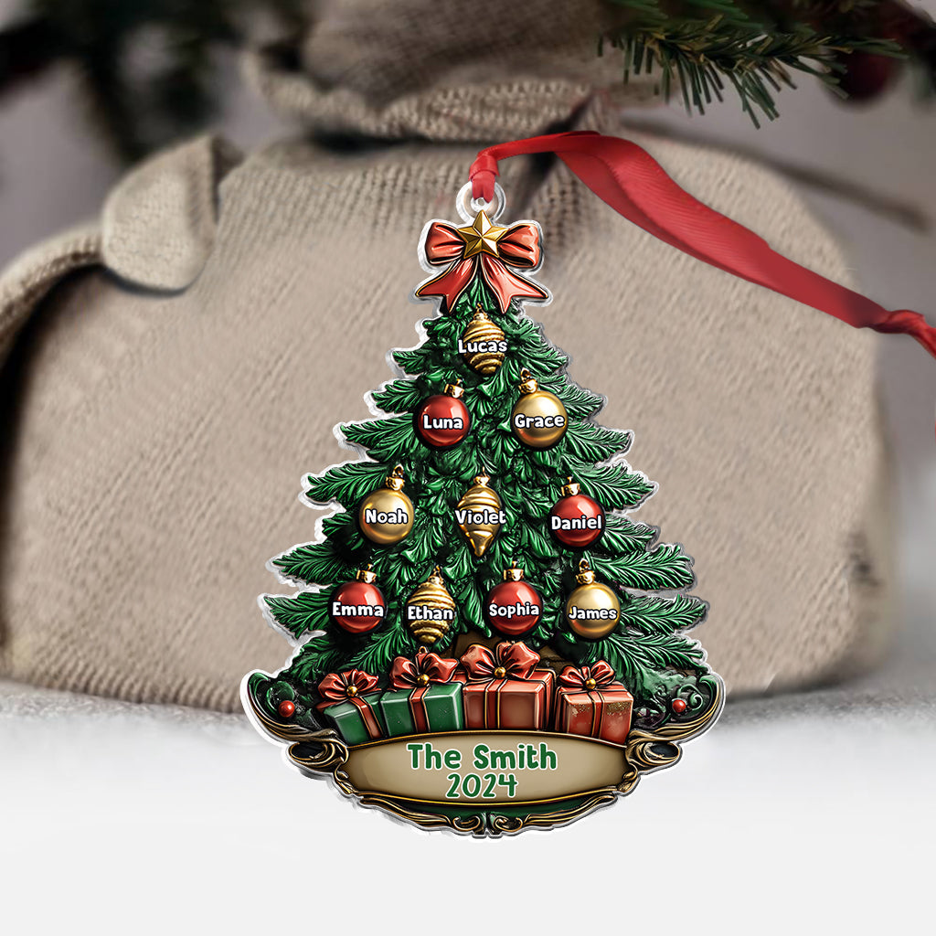 Merry Christmas - Personalized Family Custom Shaped Ornament