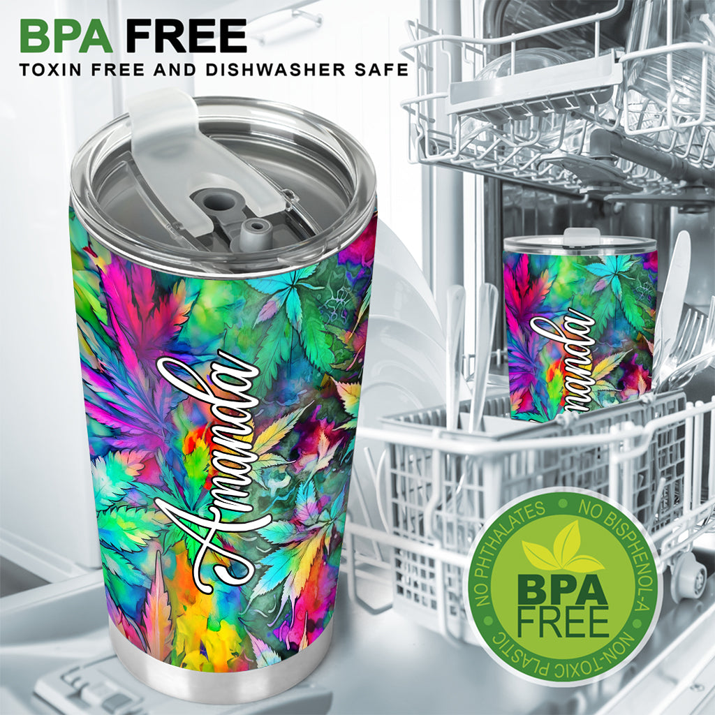 Psychedelisches Marihuana-Blatt – personalisierter Weed-Becher