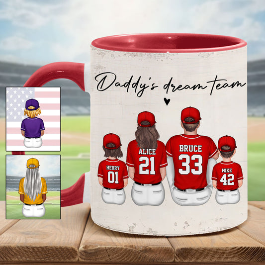 Papas Dream Team – Personalisierte Tasse mit Vater-Akzent