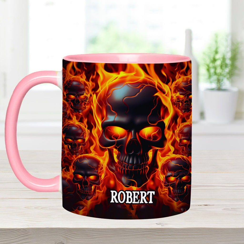 Brennender Totenkopf – Personalisierte Tasse mit Totenkopf-Akzent