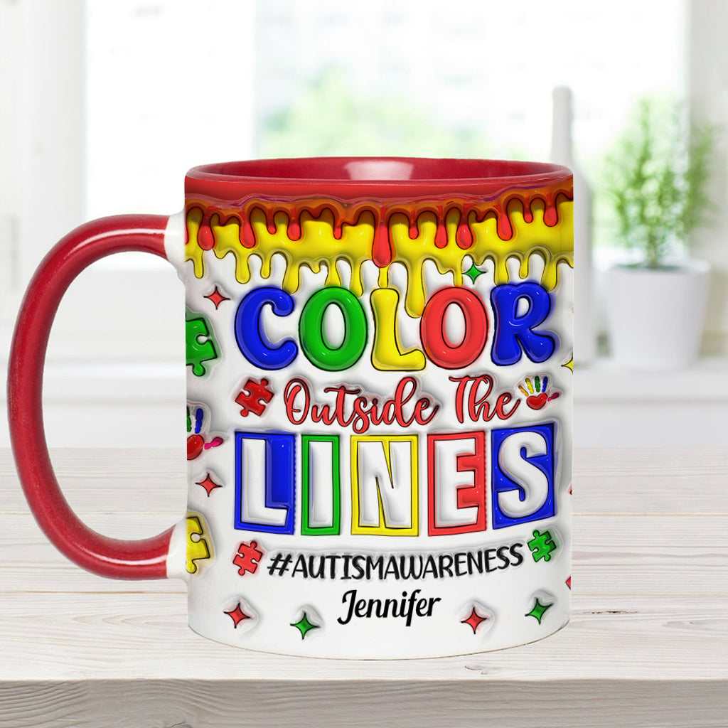 Autism Awareness - Personalized Autism Awareness Accent Mug