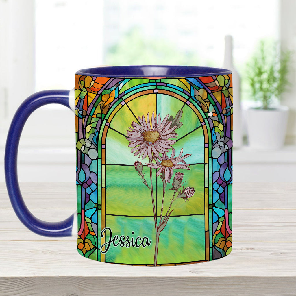 Sei auf deine eigene Art schön – Geburtsmonatsblume – personalisierte Tasse