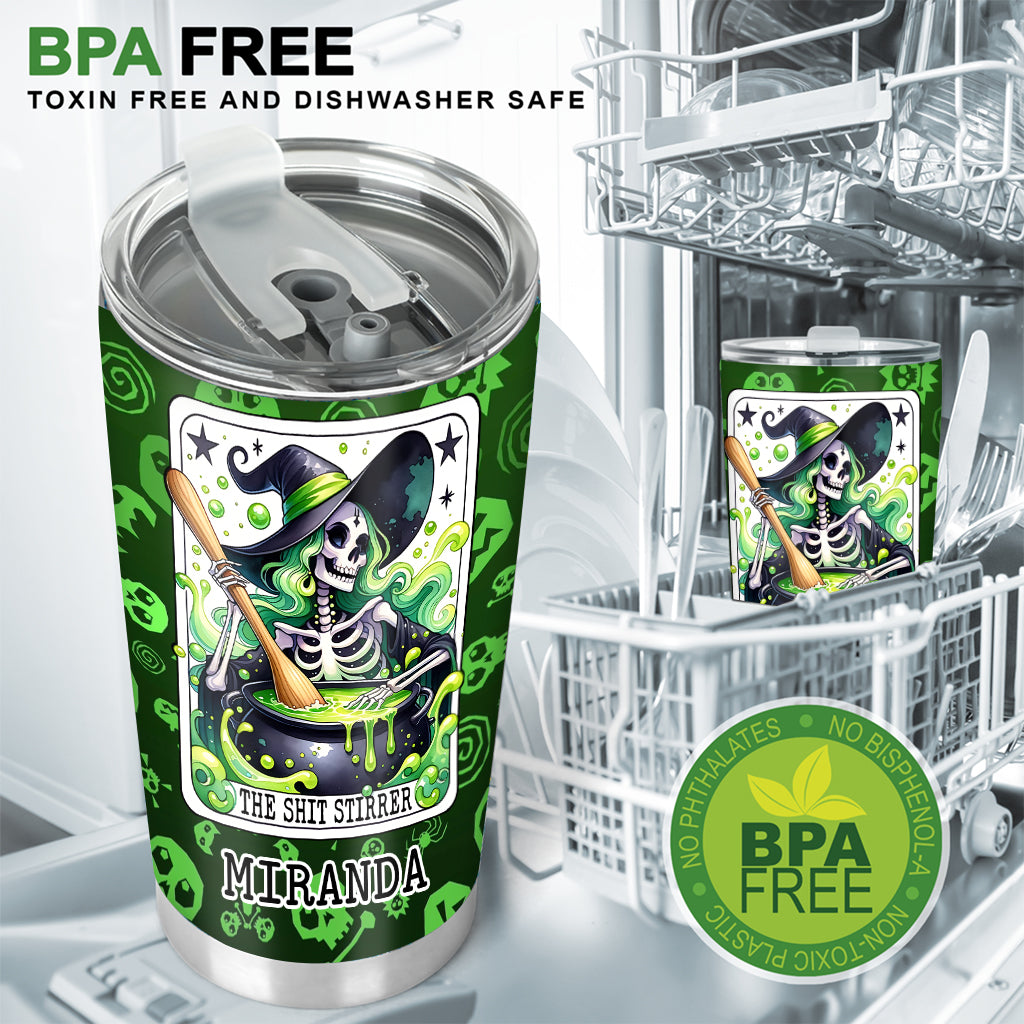 Der Totenkopf-Hexen-Scheißrührer - Personalisierter Hexenbecher