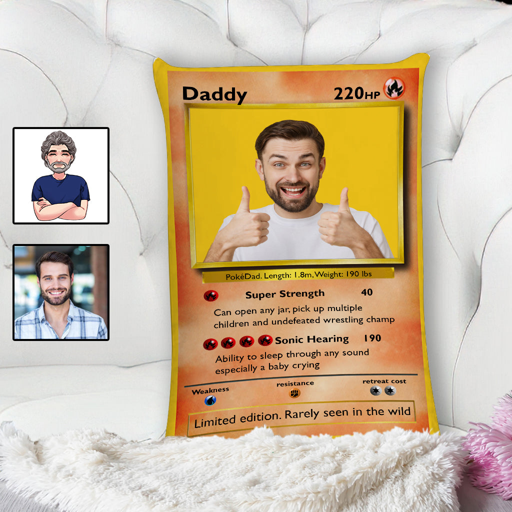 Poke Dad Best Dad Ever - Personalisiertes Kissen in Form eines Monster Trainers