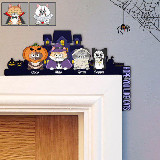 Hoffentlich magst du Katzen – Personalisierte Türrahmendekoration mit Katzenmotiv