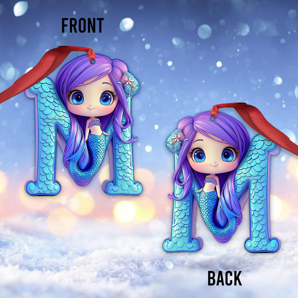 Beautiful Mermaid Letter Ornament - Personalized Kid Ornament