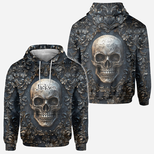 Vintage-Totenkopf – Personalisiertes Shirt mit Totenkopf-Allover-Print