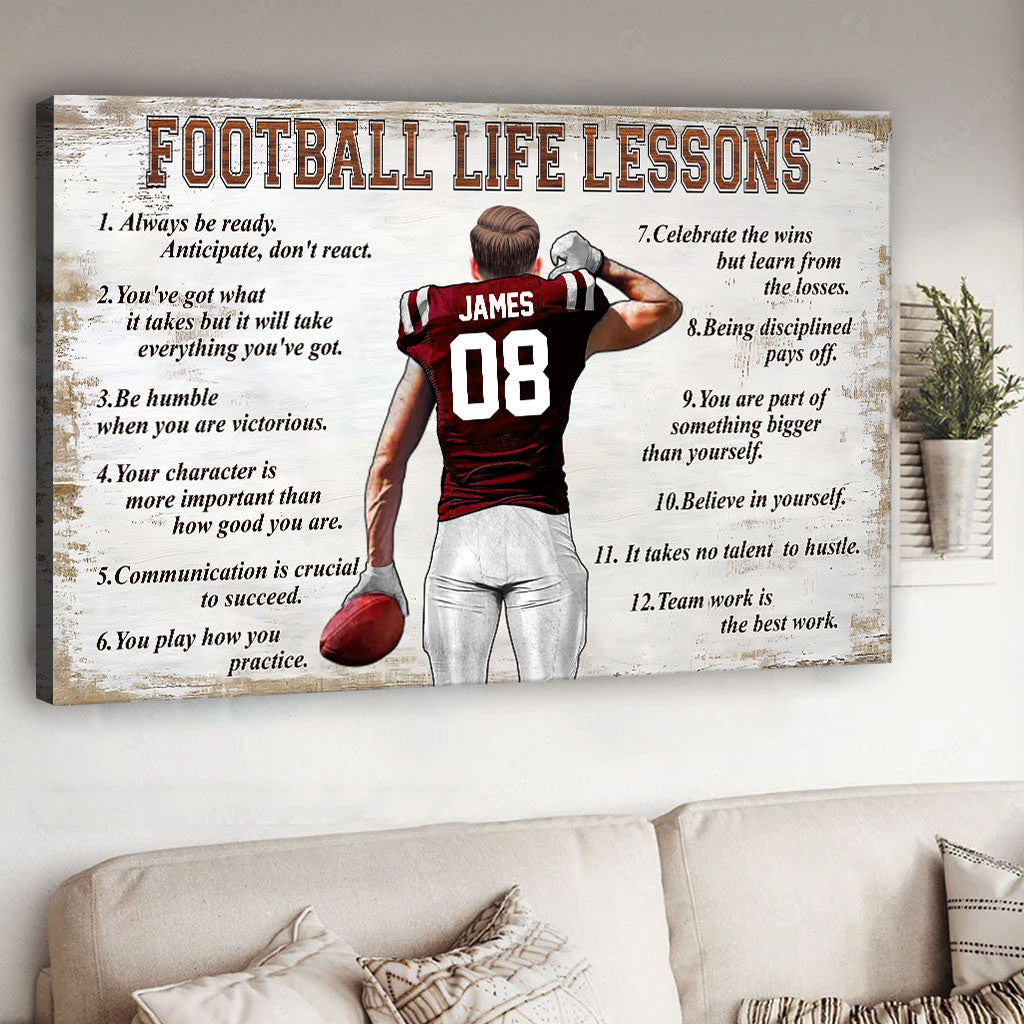 Fußball-Lebenslektionen – Personalisierte Fußball-Leinwand und Poster