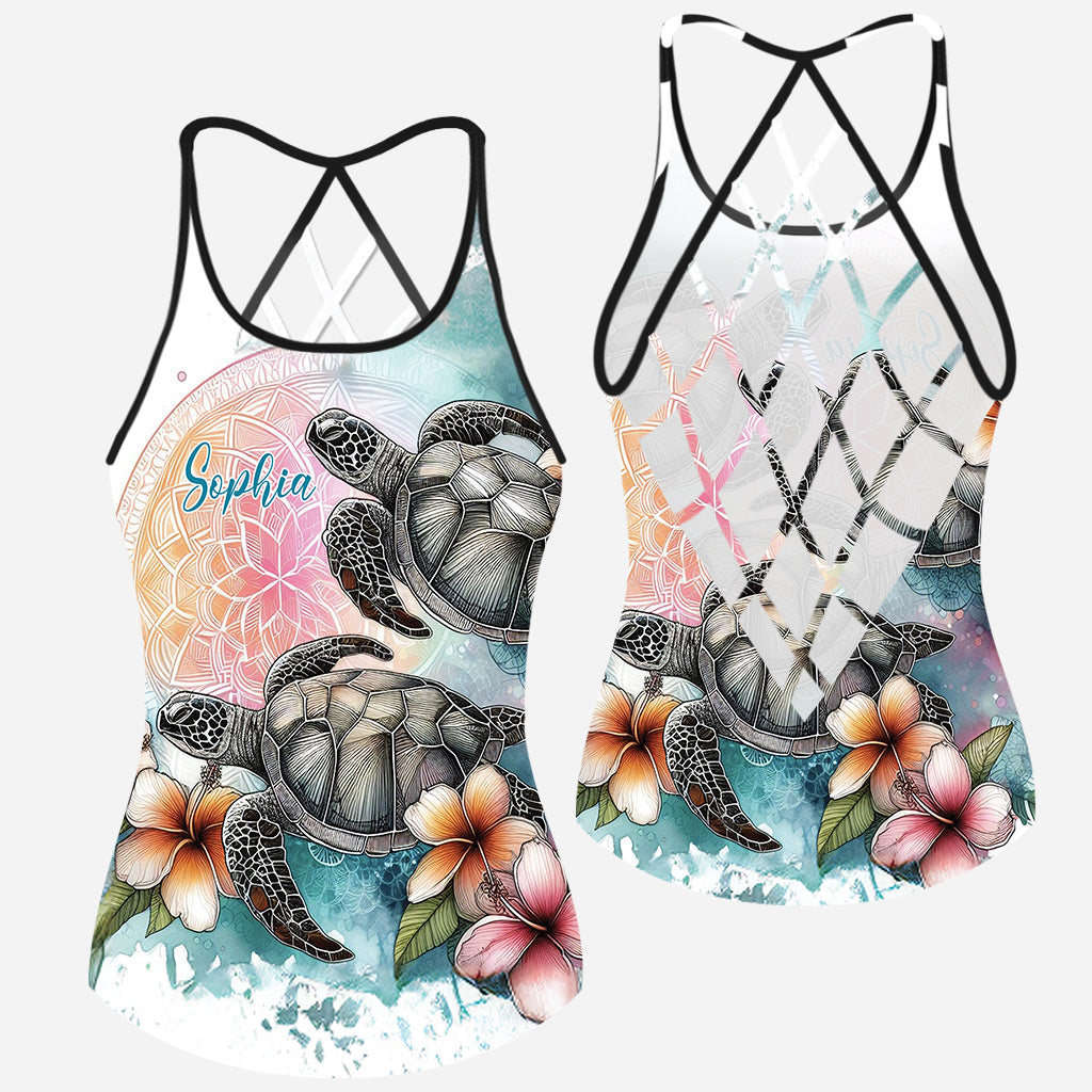 Love Turtles - Personalized Turtle Cross Tank Top